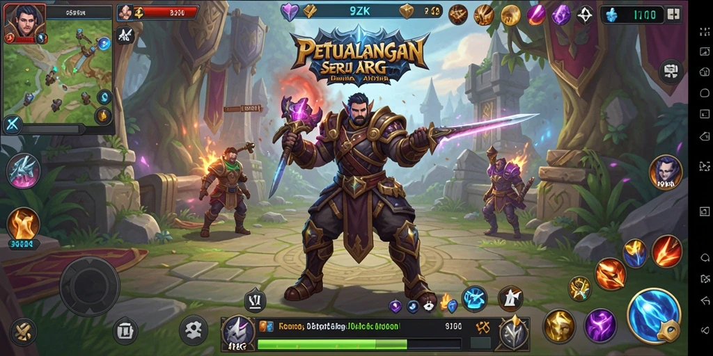 Screenshot 9ZK menunjukkan aksi seru dalam gameplay ARPG.