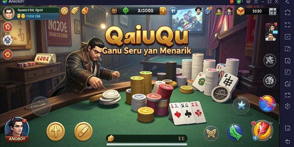 Tampilan gameplay QiuQiu yang seru di ANOBOY.