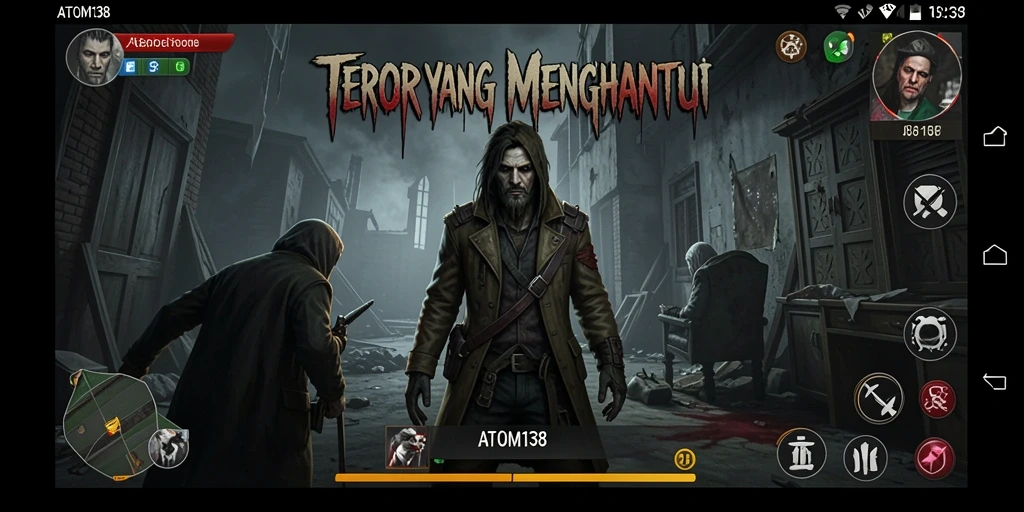 Screenshot gameplay ATOM138 yang menampilkan suasana mencekam dan ketegangan.