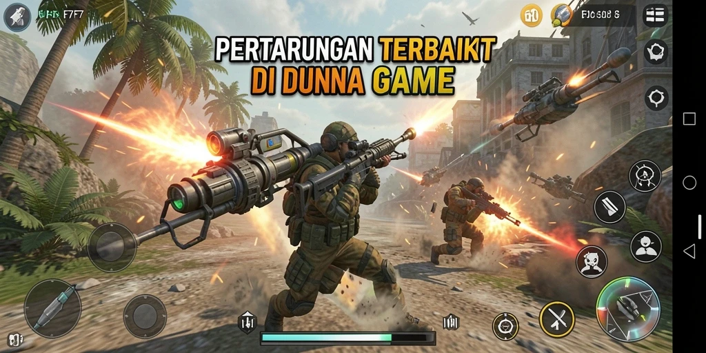 Screenshot gameplay F7F7 menampilkan aksi pertarungan yang intens.