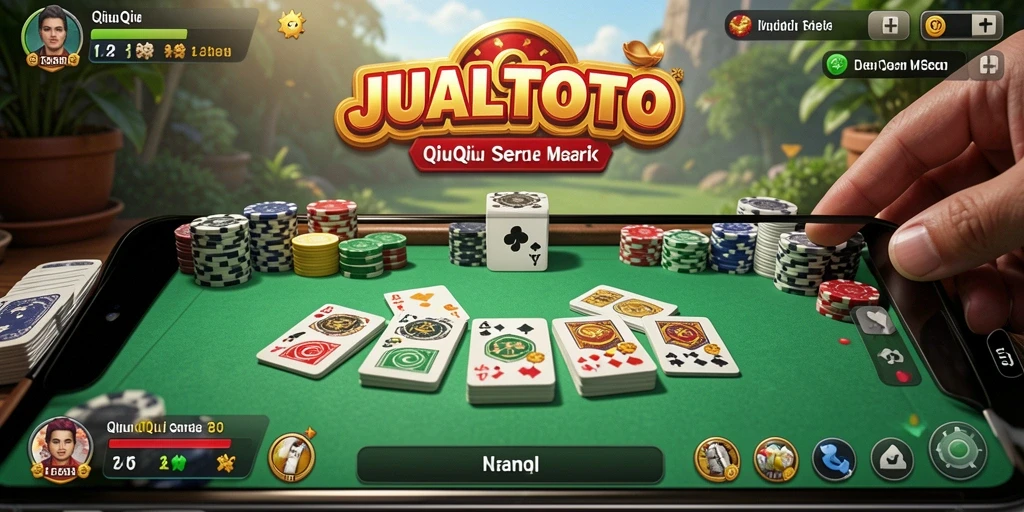 Screenshot JUALTOTO menampilkan gameplay QiuQiu yang seru.