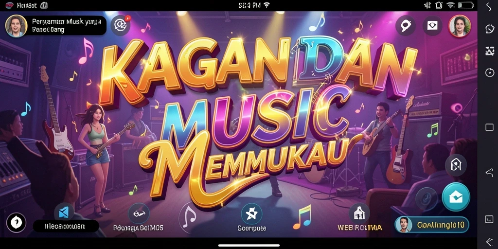 Tampilan gameplay KAGANDAN yang menampilkan berbagai pilihan lagu.