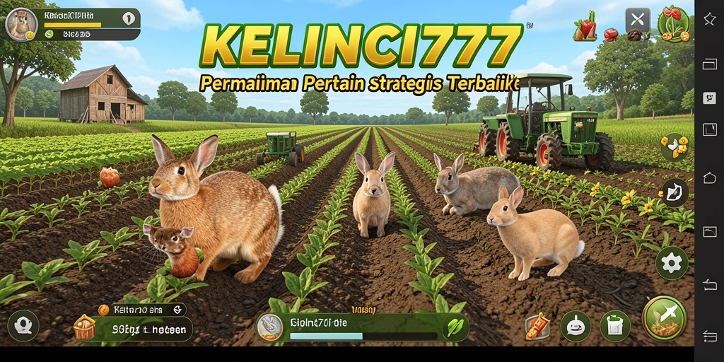 Screenshot gameplay KELINCI777 menampilkan suasana bertani yang seru.