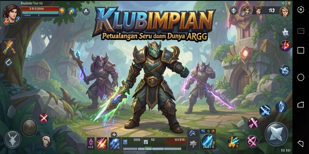 Tampilan gameplay seru dalam KLUBIMPIAN dengan pertarungan yang mendebarkan.