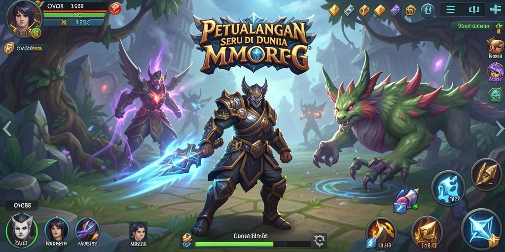 Screenshot gameplay OVO88 menampilkan pertempuran seru antara pemain dalam dunia MMORPG.