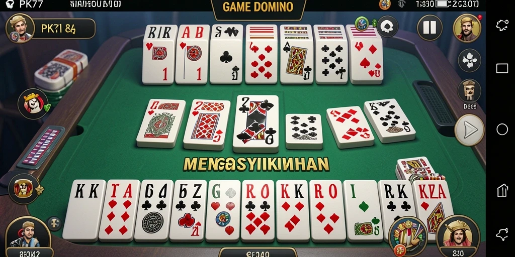 Gameplay seru dari PK77 yang menunjukkan keseruan permainan Domino.
