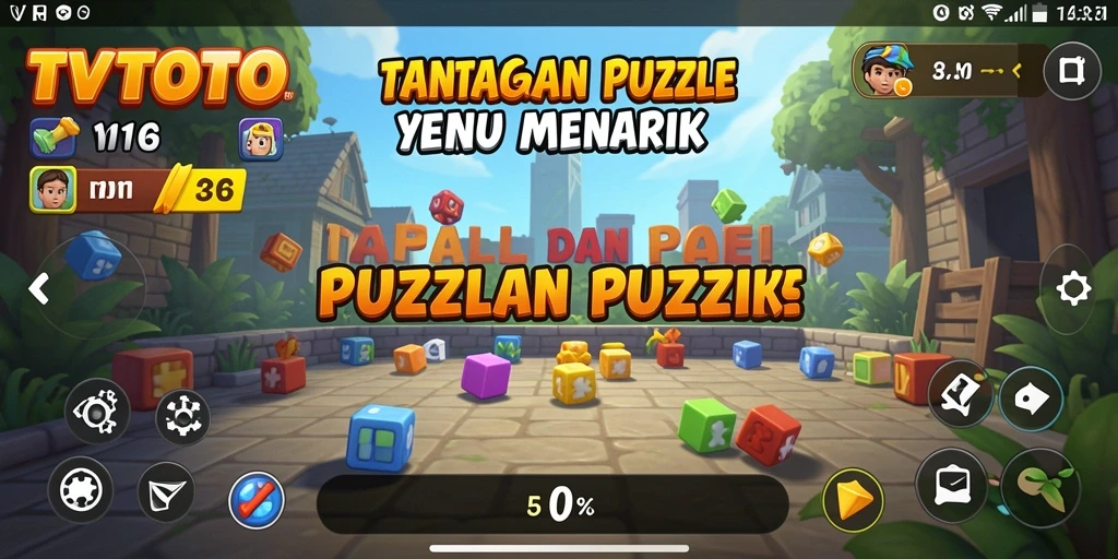 Tampilan gameplay Puzzle TVTOTO yang menarik dan menantang.