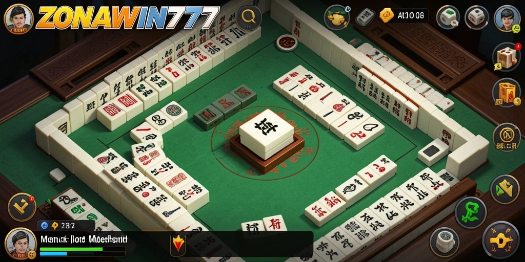 Tampilan gameplay Mahjong yang seru di ZONAWIN777.